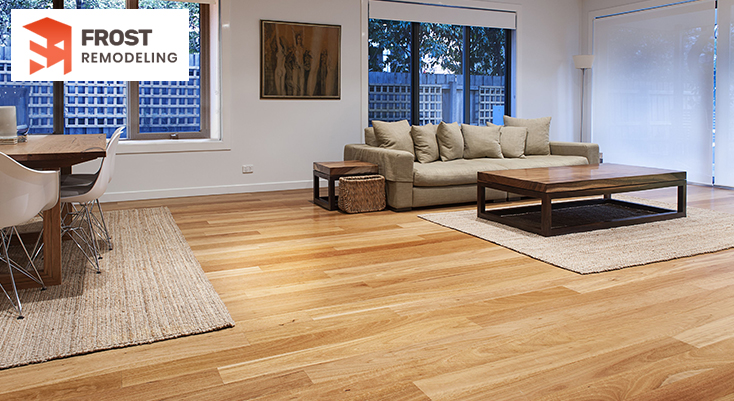 Well-maintained wood flooring in a modern living room